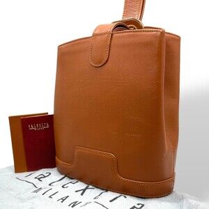 Valextra Vintage Leather Shoulder Bag, Brown, Women's, K5